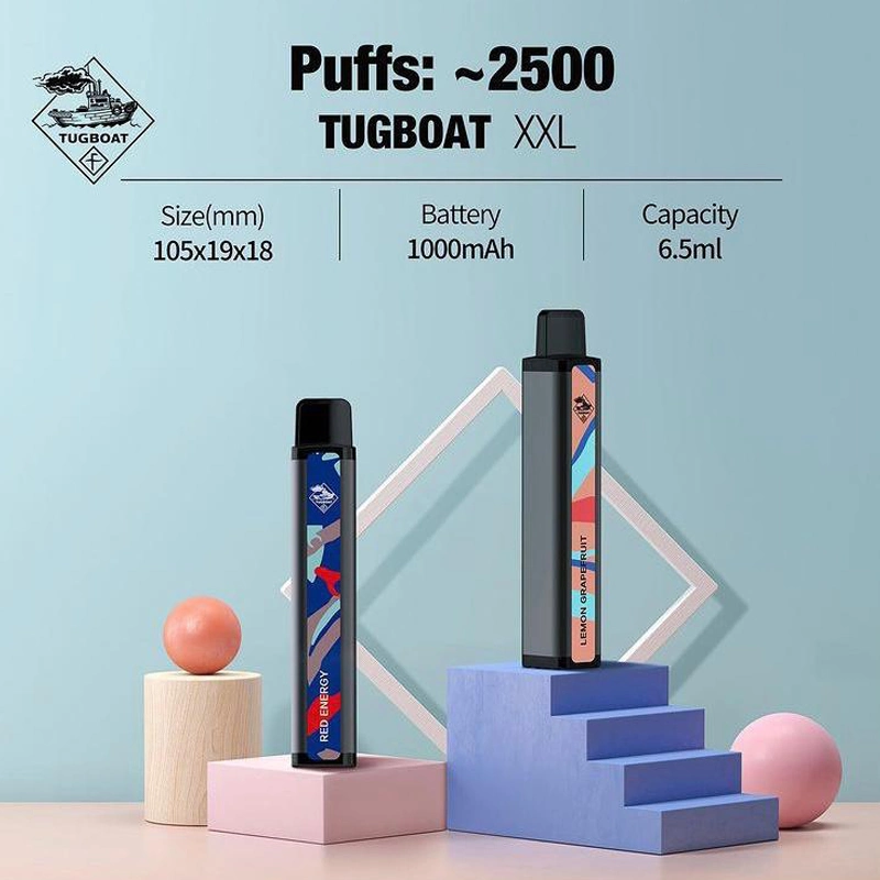 OEM Tugboat XXL 2500puffs Vape Pod 1000mAh 6.5ml 10 Flavor Vape Disposable Vape