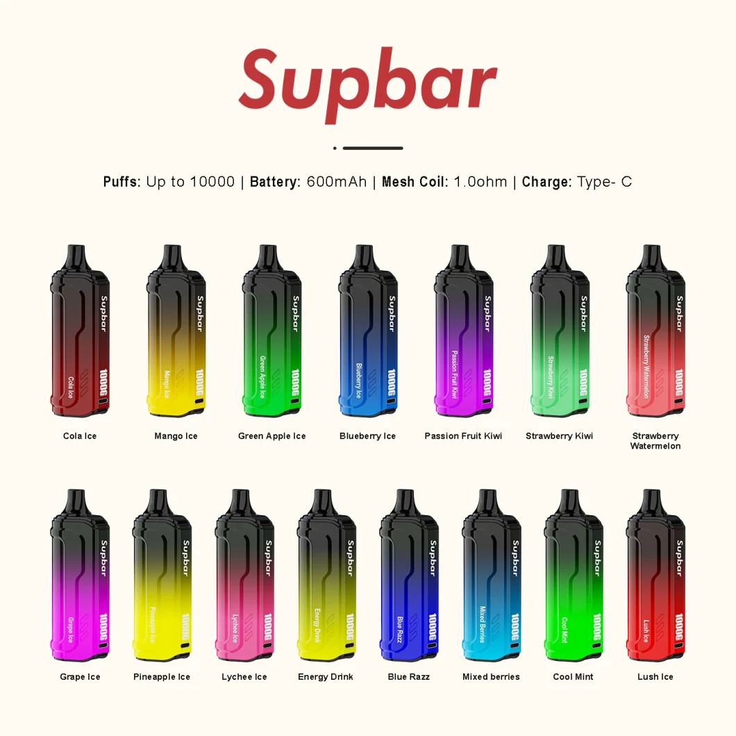 Supbar Disposable Wholesale Ebay Electronic 10000puffs Elf Waka Electronic Cigarette Geek Diffuser Pen Melatonin Vape Grape Ice