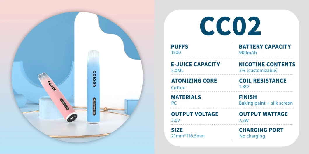 Customized OEM 7ml 550mAh Battery 2500puffs Disposable Pod Vape