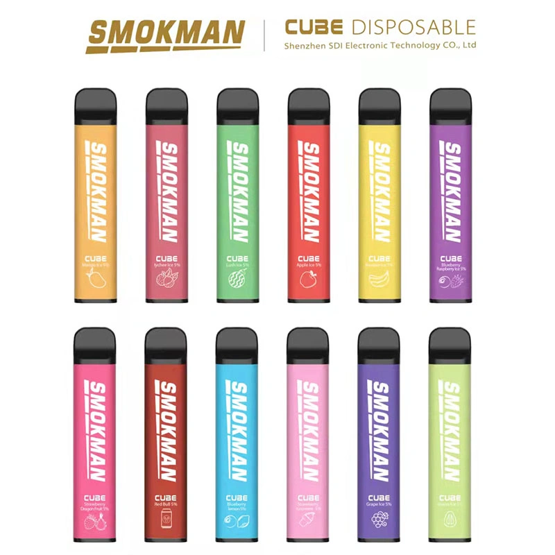 OEM ODM E Cigarette Wholesale Smokman Cube Disposable Electronic Cigarette 2500puffs 2% 5% Nicotine Vape 1000mAh